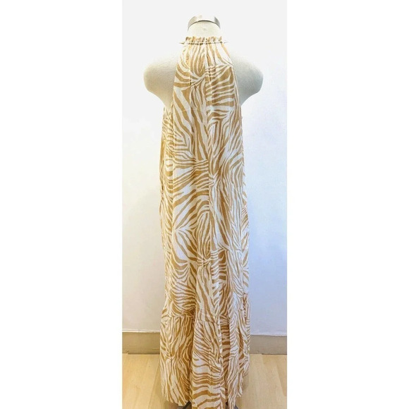 NWT NINE WEST Women Sleeveless Keyhole Full Length Lined Brown Maxi Dress Size L - Picture 6 of 11